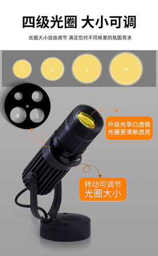 黑色led明装变焦射灯3W5W7W10W吸顶光圈氛围聚光灯酒吧KTV可调焦 - 图0