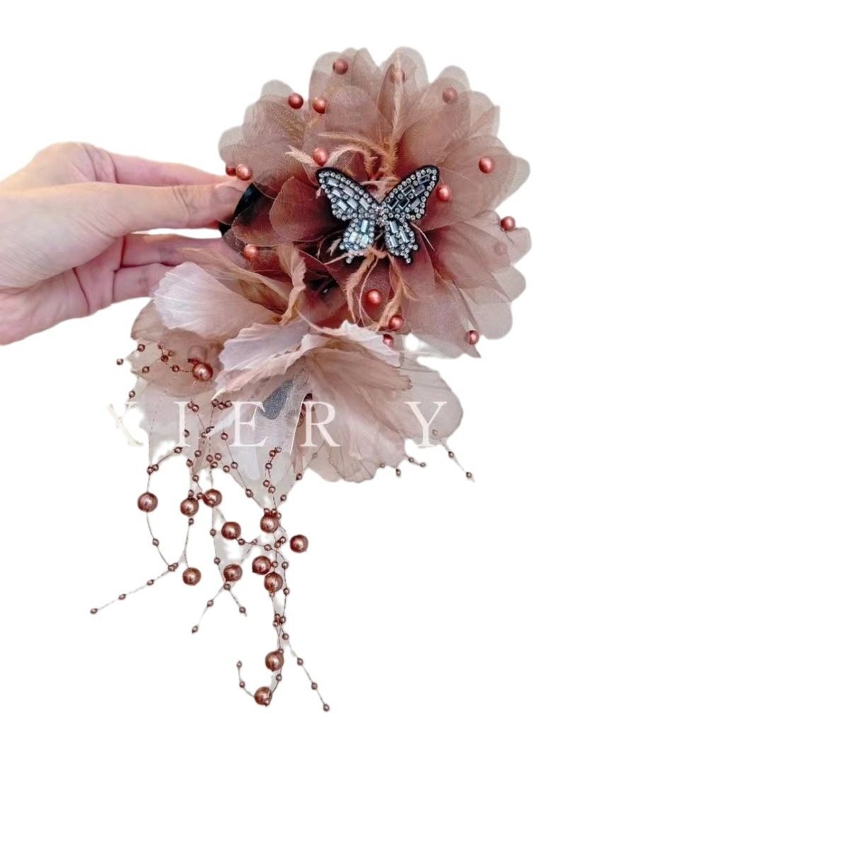 气质秋冬时尚花朵蝴蝶精致优雅抓夹,淘宝优惠券,粉丝福利购,淘宝优惠卷