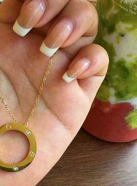 钛钢合成锆石项链合成锆石钛钢