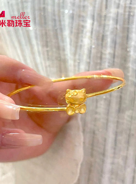 黄金kittly猫蝴蝶结手镯女