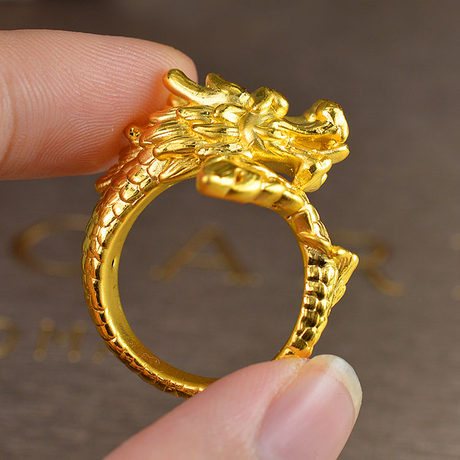 Genuine Gold Dragon Ring Men S 999 Pure Gold Jewelry Zodiac Dragon Pure Gold Bracelet Genuine Dragon