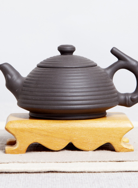 红木雕刻工艺品印章摆件底座黄杨木长方形玉器文玩奇石头茶壶底座