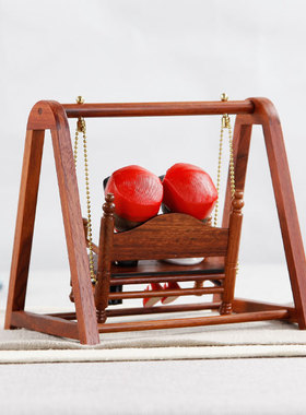摆件实木荡秋千情侣喜庆结婚礼物