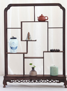 鸡翅木博古架茶壶中式多宝阁