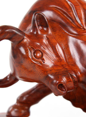 红木酒柜牛气冲天生肖风水工艺品