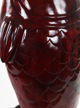 红木雕刻鱼工艺品鲜花花插 鲤鱼跳龙门 木雕家居饰品装饰鱼摆件