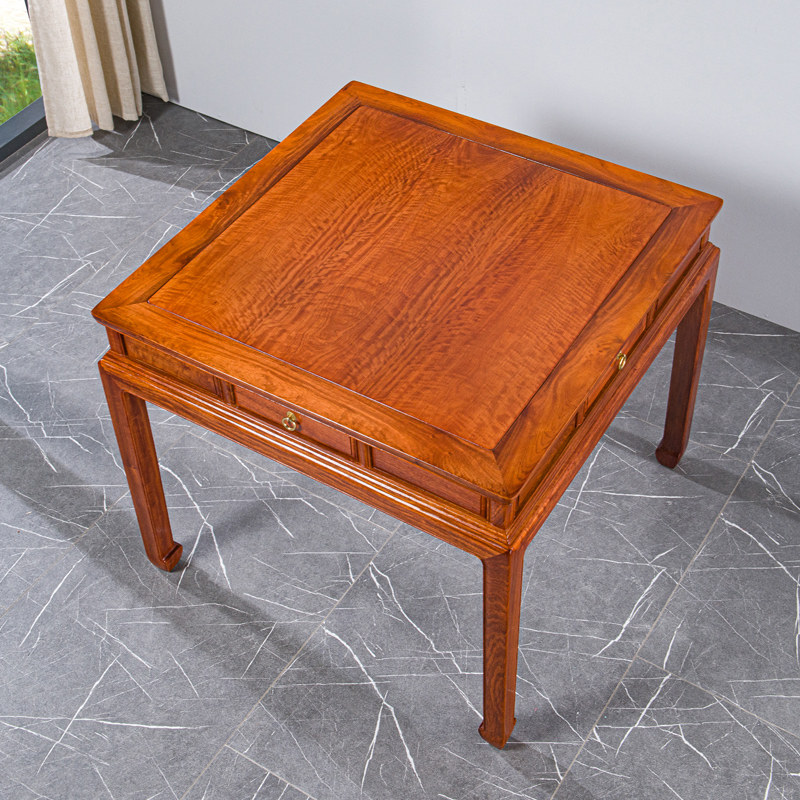 红木家具缅甸花梨木麻将桌棋牌桌 国标红木榫卯工艺环保生漆售后无忧 贡艺名居旗舰店 淘优券