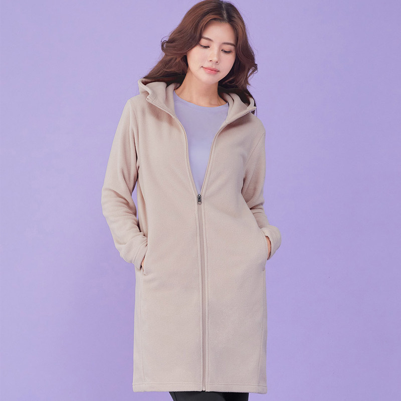 户外保暖抓绒拉链开衫卫衣连帽中长款摇粒珊瑚绒上衣瑜伽服外套女,淘宝优惠券,粉丝福利购,淘宝优惠卷