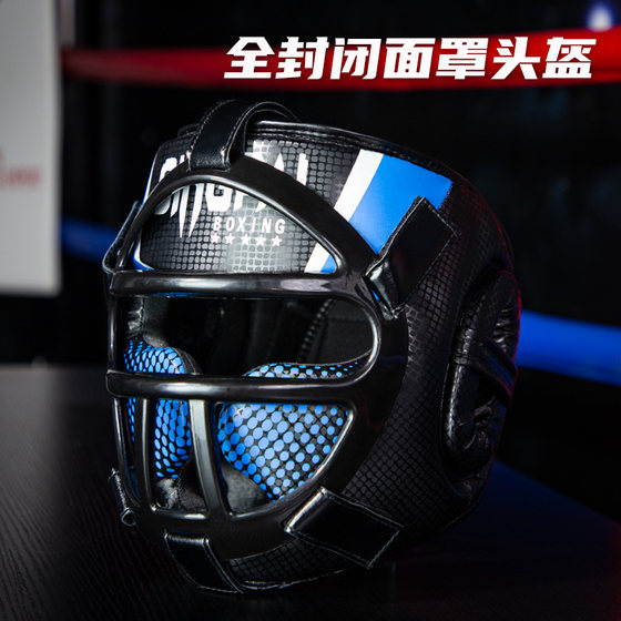 Full protective mask, headgear, nose bridge and chin protection