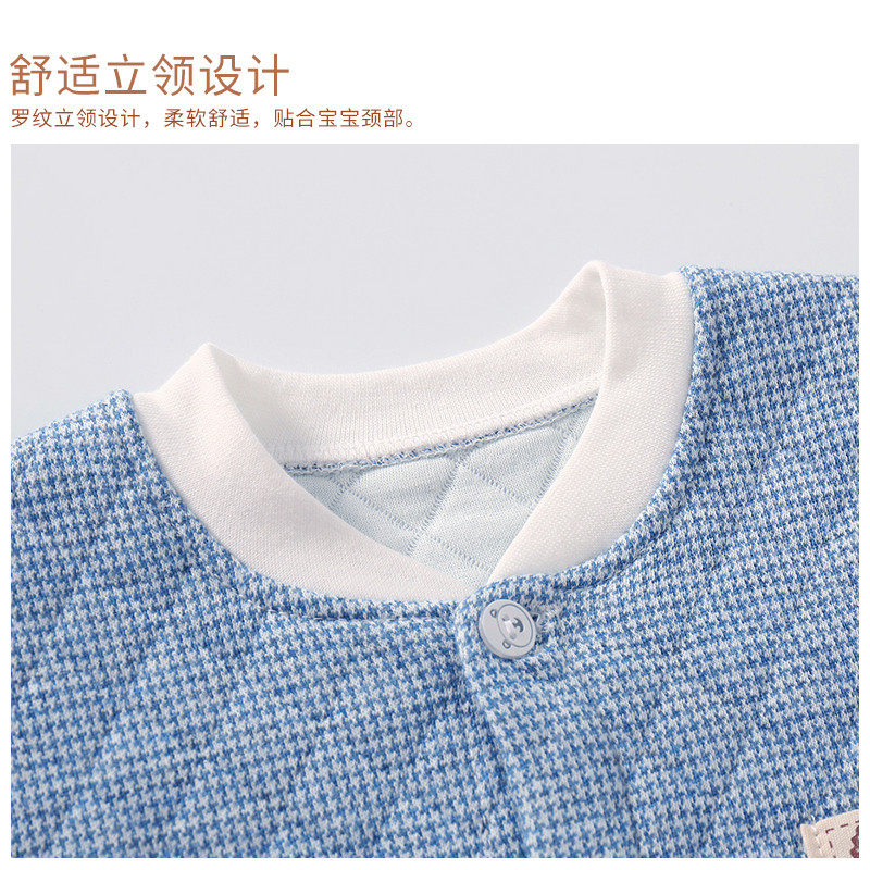保暖秋装新生儿秋冬套装夹棉哈衣 南极人易讯连身衣/爬服/哈衣