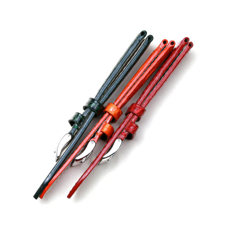 pesno适配萧邦快乐钻鳄鱼皮表带 沛斯诺配件