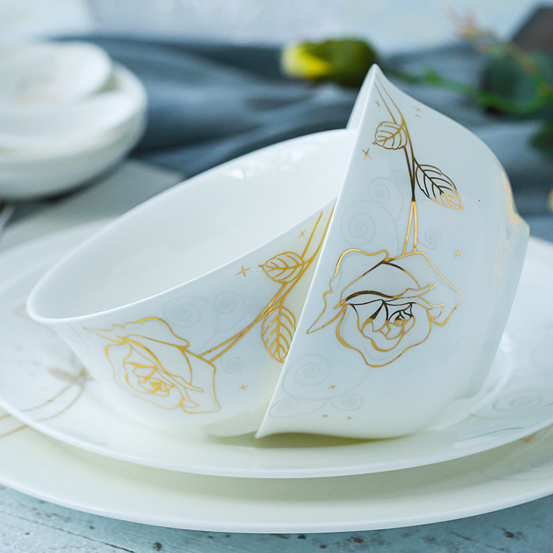 唐山骨瓷餐具套装碗碟盘子diy自选陶瓷碗盘面碗大碗家用瓷器组合,淘宝优惠券,粉丝福利购,淘宝优惠卷