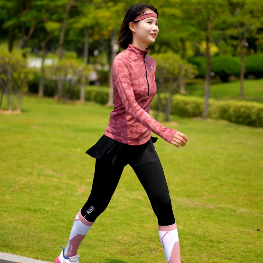 科里芙【保暖加绒半拉链套装】新款秋冬长袖加绒女紧身跑步服速干-图1