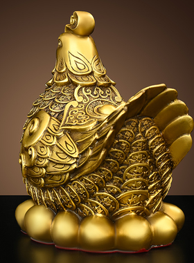 铜鸡摆件黄铜母鸡金鸡镇宅下蛋生肖鸡家居玄关装饰公司工艺品礼品