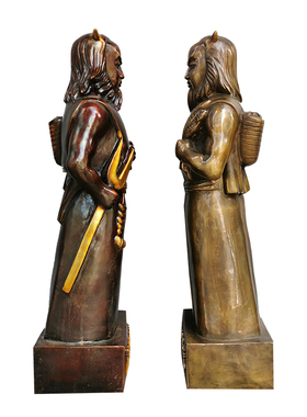 纯铜炎帝神农摆件氏雕塑站像神农大帝神像人文始祖大小号五帝之首