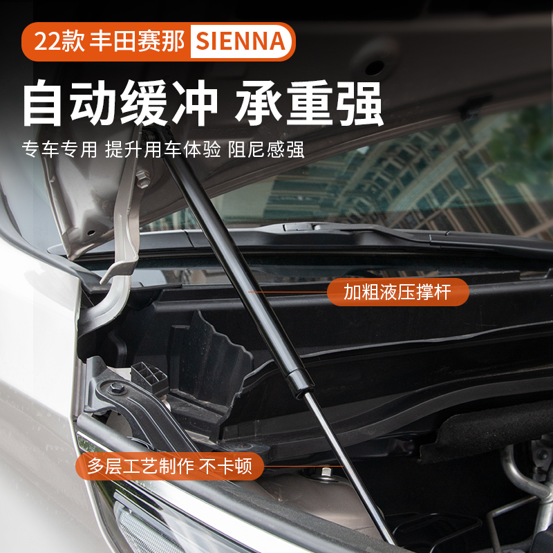 适用21-24款丰田赛那机盖液压杆改装格瑞维亚发动机引擎盖支撑杆 - 图0