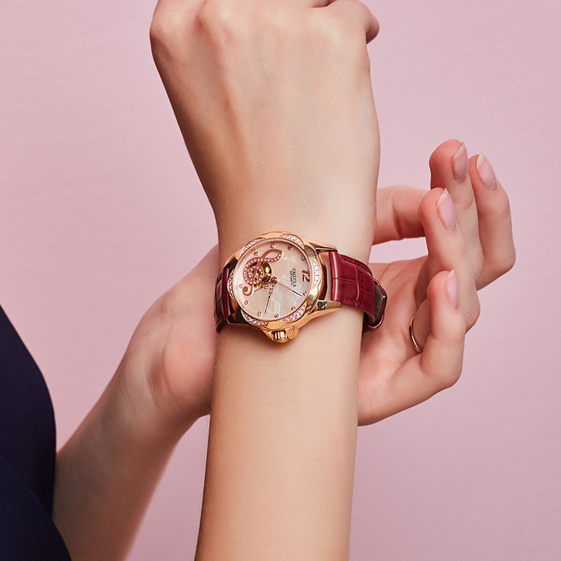 卡罗莱正品名牌全自动女士潮机械表 卡罗莱乔腾国产腕表