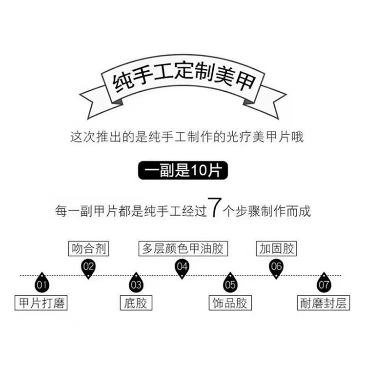 2024年纯手工穿戴甲秋冬季新款冰粉透显白花中珍珠爱心爆钻高级感-图2