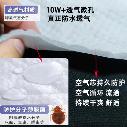 出口防水床笠隔尿婴儿童透气防螨床垫保护套床罩Queen/King Size - 图2
