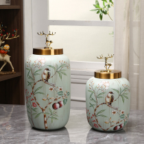 Ceramic Storage Tank Living-room TV Cabinet Wine Cabinet Hyun Guan Pendulum American Vase General Pot minimalist Home Decorative Goods