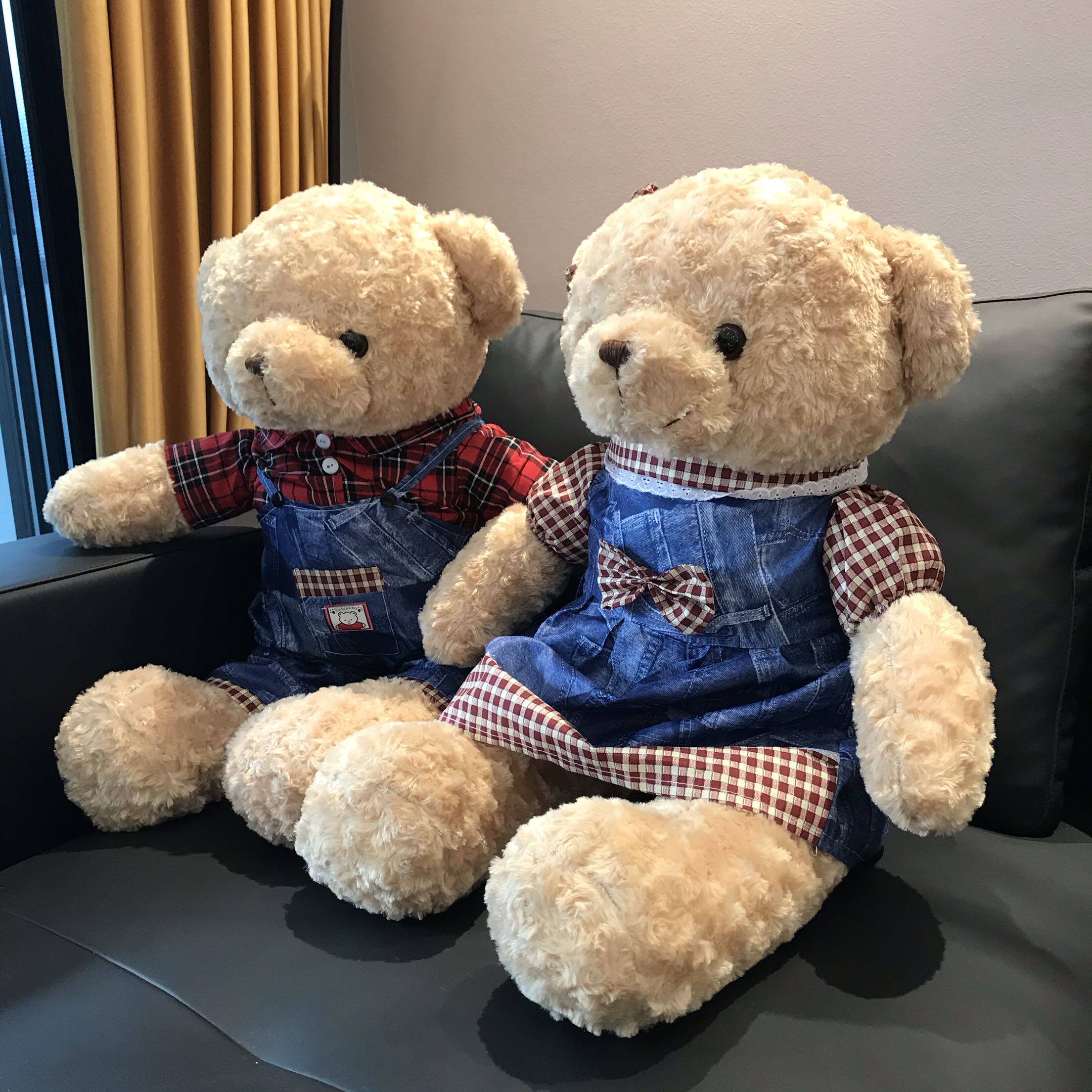 可爱泰迪熊布娃娃睡觉床上毛绒玩具女生抱抱熊小熊熊公仔毛毛熊