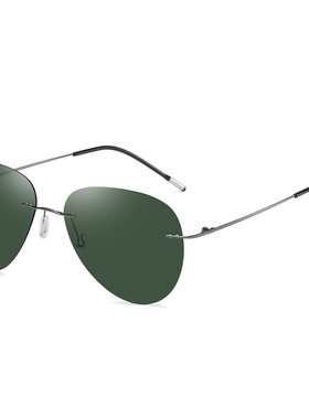 无框偏光感光变色简约男女眼镜