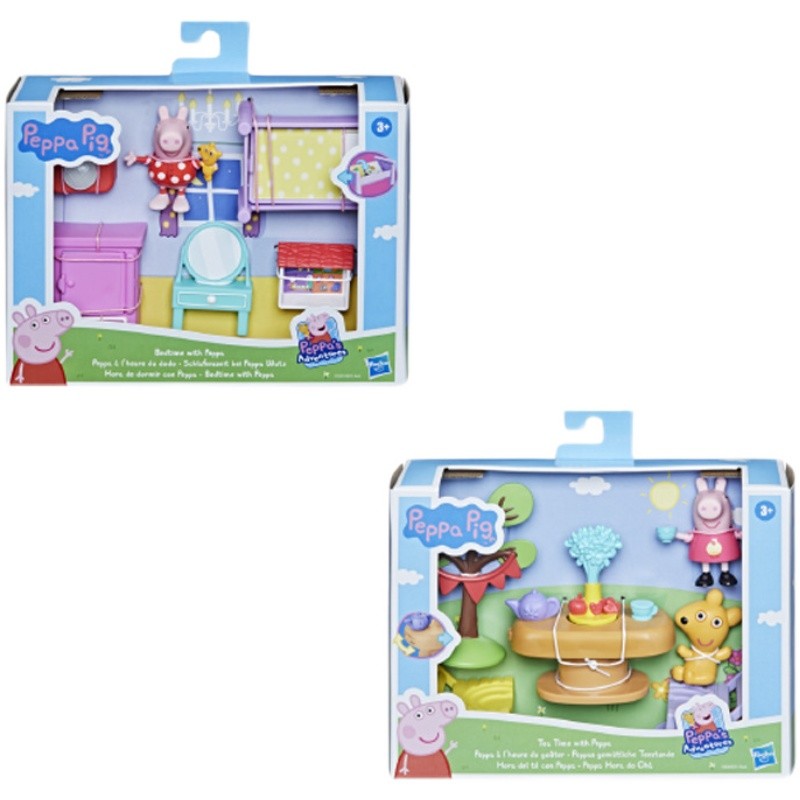 孩之宝Peppapig小猪佩奇家庭游戏套装卧室花园茶会儿童过家家玩具 - 图3