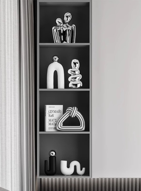 摩登风黑白简约电视柜摆件