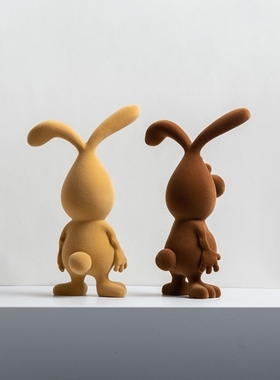 小呆萌兔子树脂装饰摆件