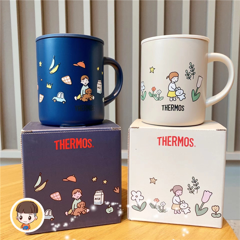 日本膳魔师thermos不锈钢保温马克杯带盖儿童牛奶杯咖啡杯喝水杯 - 图1