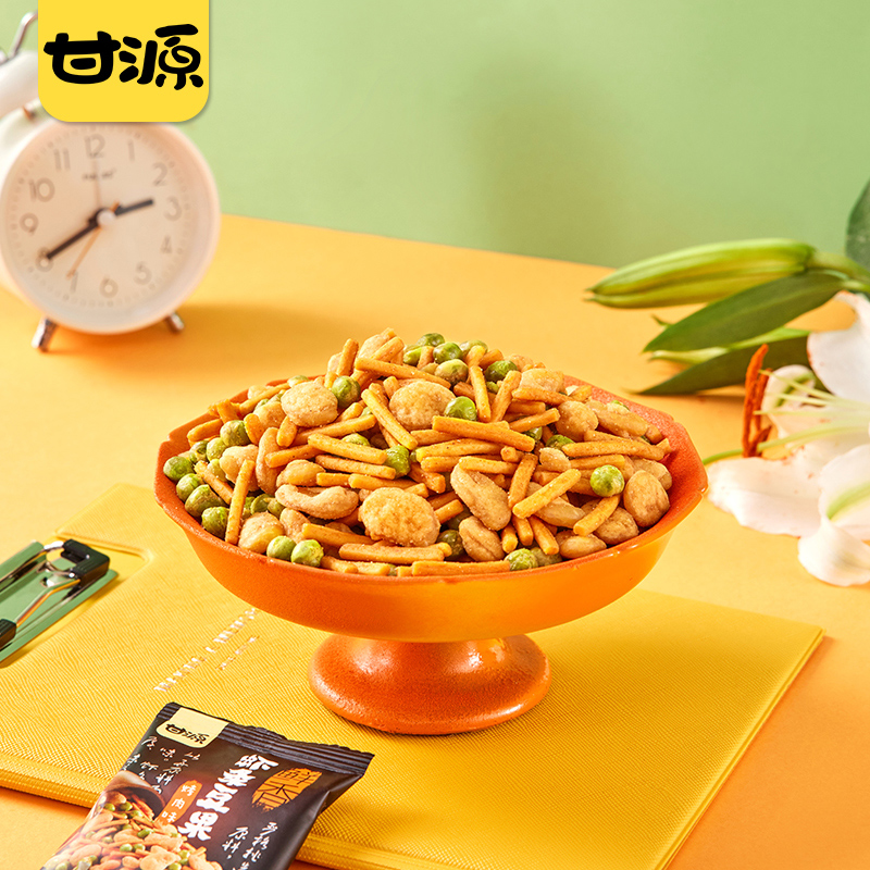 甘源牌 烤肉味虾条豆果 100g *5件