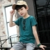 Quần áo trẻ em cho bé trai nước ngoài phù hợp với tay ngắn 2019 mùa hè mới giải trí thể thao hai mảnh lớn trẻ em phiên bản Hàn Quốc của thủy triều - Phù hợp với trẻ em Phù hợp với trẻ em