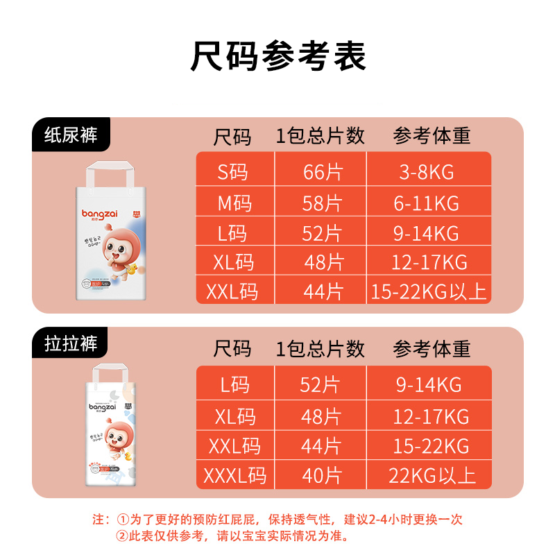 实体店同款邦仔Q邦纸尿裤/拉拉裤婴儿夏季超薄尿不湿S/M/L/XL/XXL
