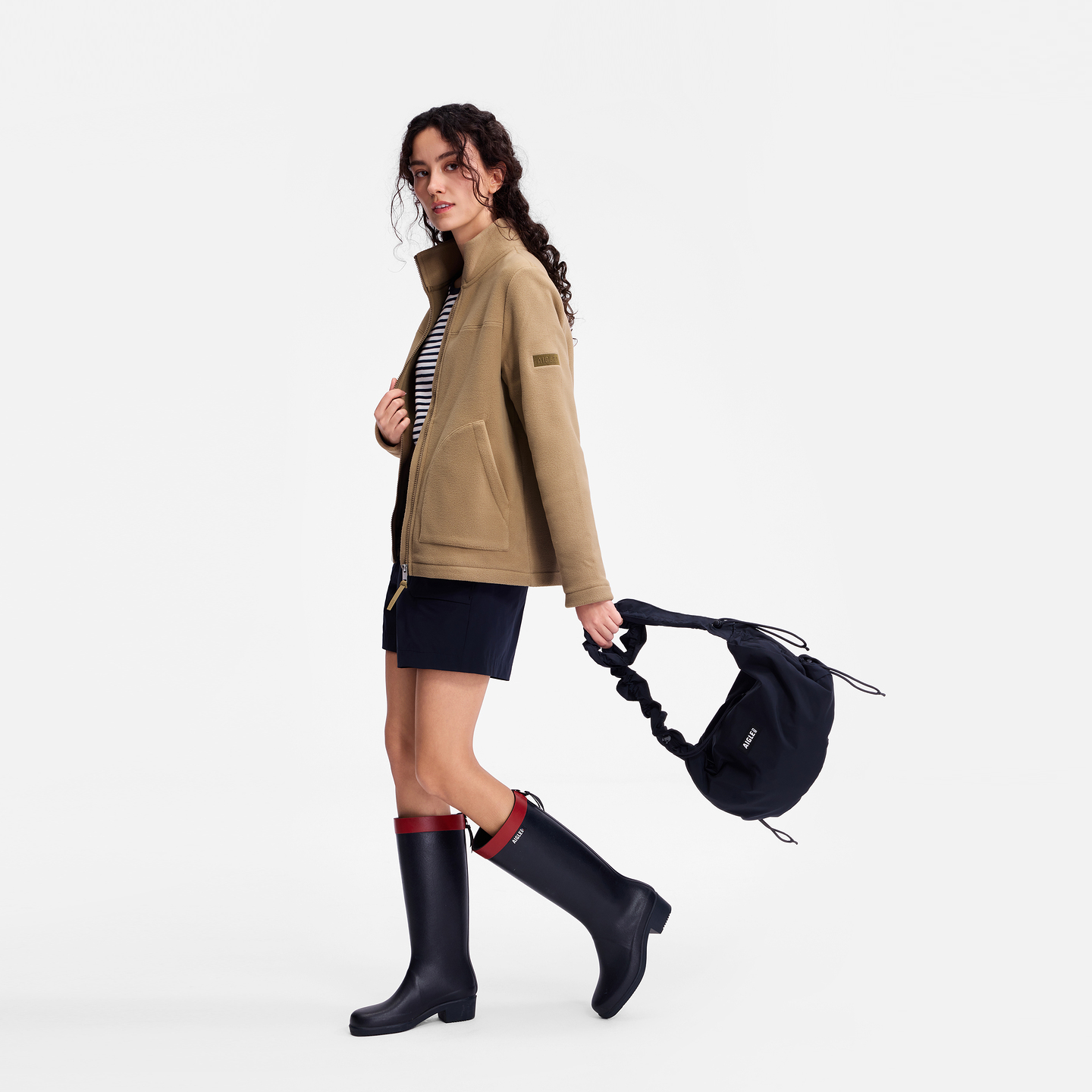 AIGLE艾高女士外套全拉链抓绒衣Polartec200上衣25年冬季新品BO99 - 图0