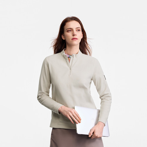 AIGLE艾高女士半拉链抓绒衣户外保暖上衣25年冬季新品BK02 - 图1