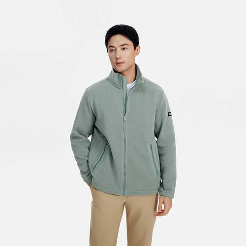 AIGLE艾高户外Polartec保暖防风全拉链抓绒休闲上衣男士加厚外套 - 图3