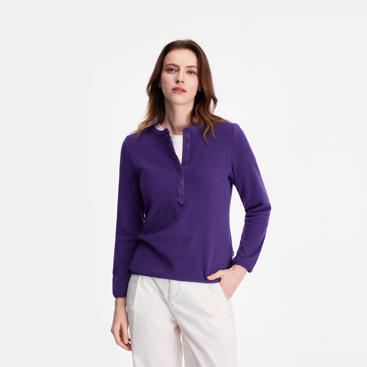 AIGLE艾高女士上衣Polartec保暖抓绒衣圆领套头衫内搭休闲打底衫,淘宝优惠券,粉丝福利购,淘宝优惠卷