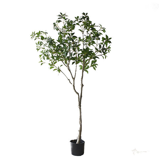 Simulated green plant Mazui wood hanging clock floor decorative tree