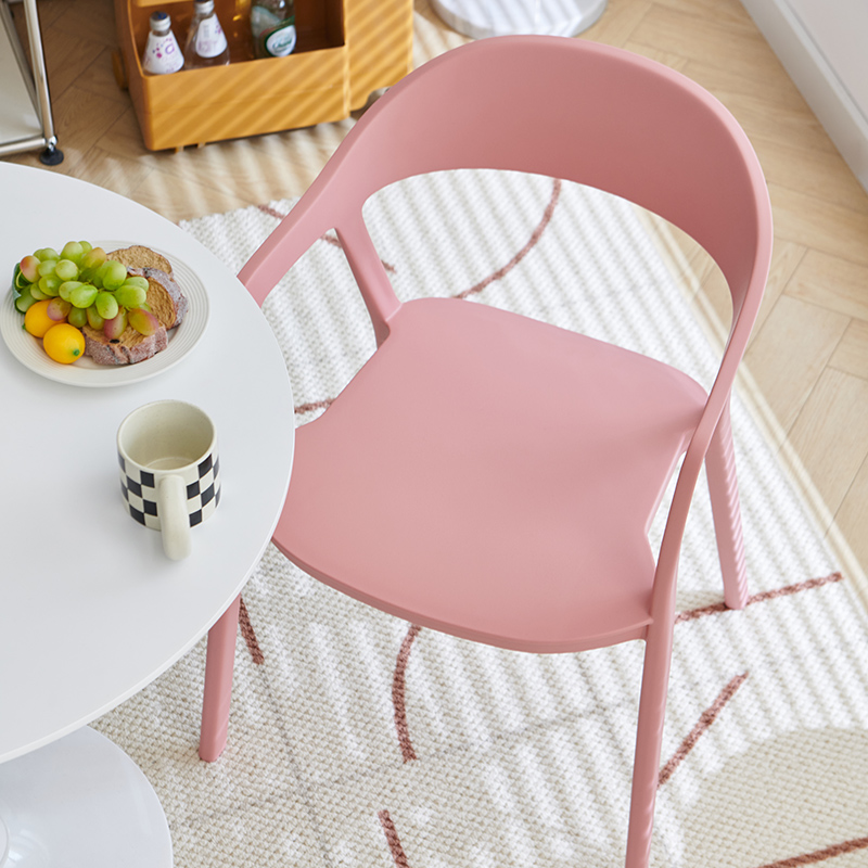 餐椅扶手塑料椅子可叠放加厚家用成人靠背凳奶茶店商用休闲户外椅