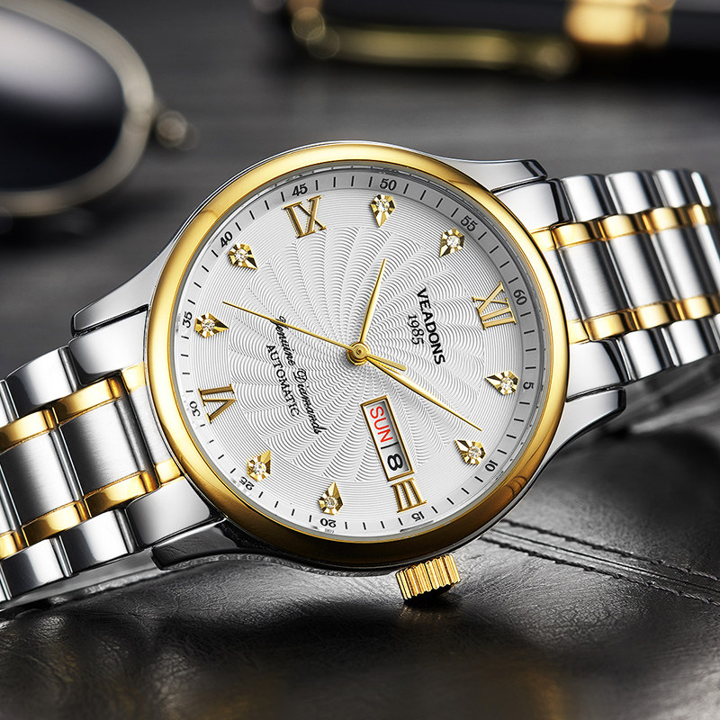 威顿男士2020新款防水全自动机械表 威顿手表国产腕表