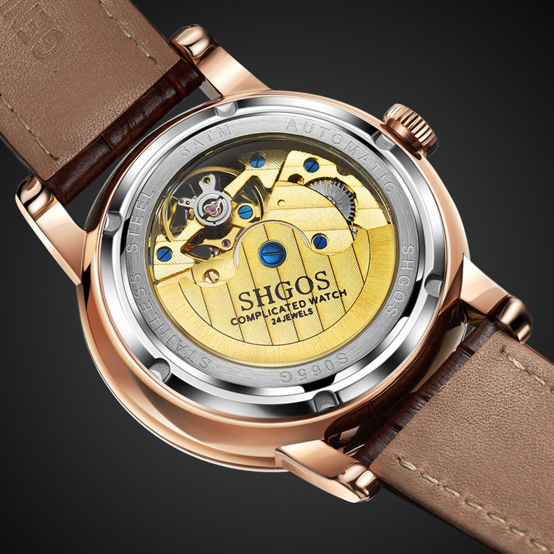 正品全自动镂空男士防水时尚机械表 威顿手表国产腕表