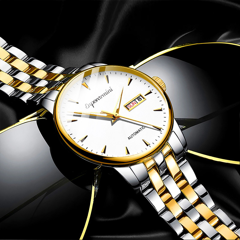 正品男士全自动钢带防水时尚机械表 威顿手表国产腕表