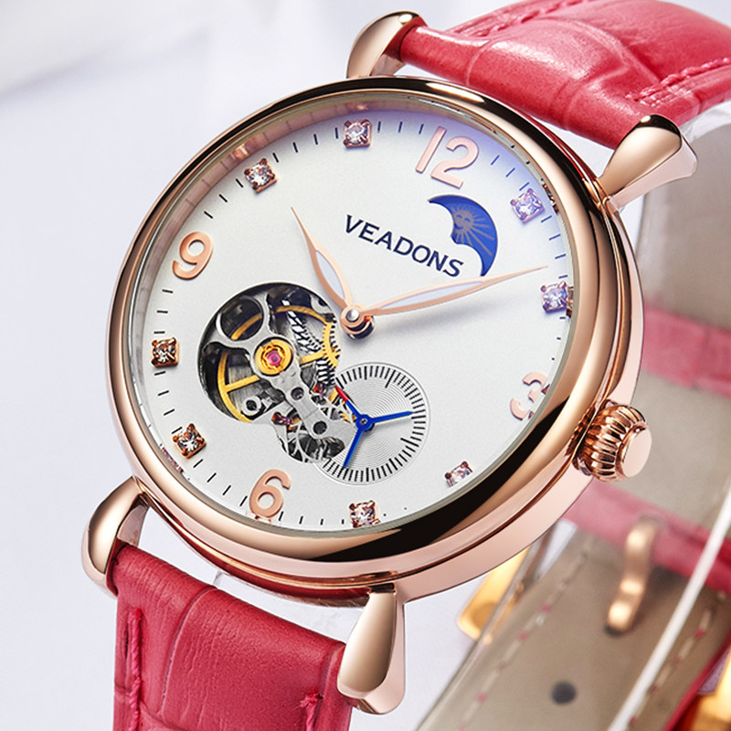 威顿女士全自动时尚潮流简约机械表 威顿手表国产腕表