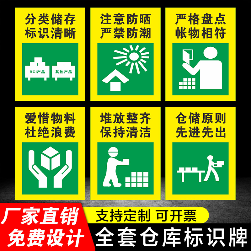 工厂生产车间仓库标识牌警示牌分区标志牌验厂仓库重地严禁烟火吸烟闲人免进标示指示提示科室门牌标识牌定制-图3