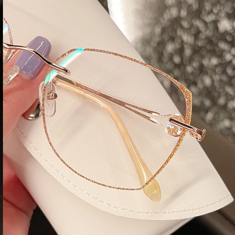 时尚钻石切边眼镜女款近视散光有度数可配超轻素颜街拍神器显脸小,淘宝优惠券,粉丝福利购,淘宝优惠卷