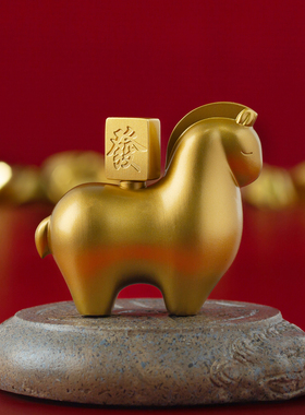 马上有钱摆件生肖马发财办公室桌面装饰品工位解压礼品新年伴手礼