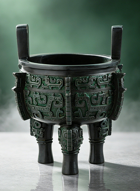 三足入己鼎摆件仿古青铜器礼品