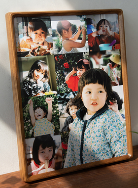 diy实木相框婚纱照情侣礼物