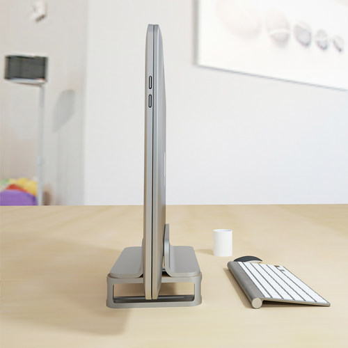 笔记本立式支架铝合金桌面收纳架子平板电脑适用iPad托架MacBook pro竖架置物架竖放可调节金属底座 - 图2