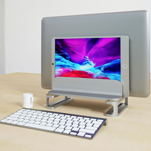 笔记本立式支架铝合金桌面收纳架子平板电脑适用iPad托架MacBook pro竖架置物架竖放可调节金属底座 - 图3
